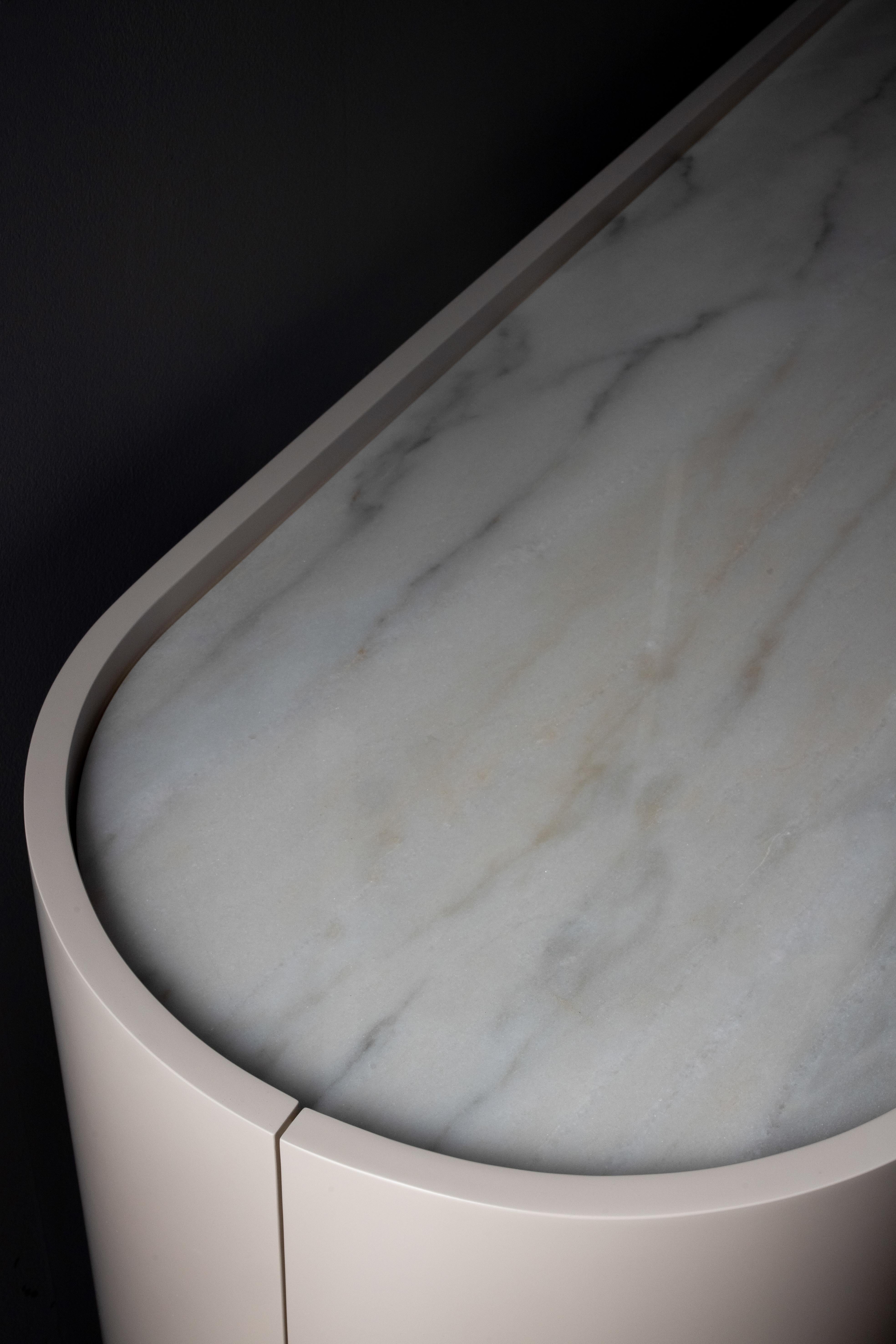 Credenza contemporanea in marmo calacatta Oliver, realizzata a mano da Greenapple in vendita 9