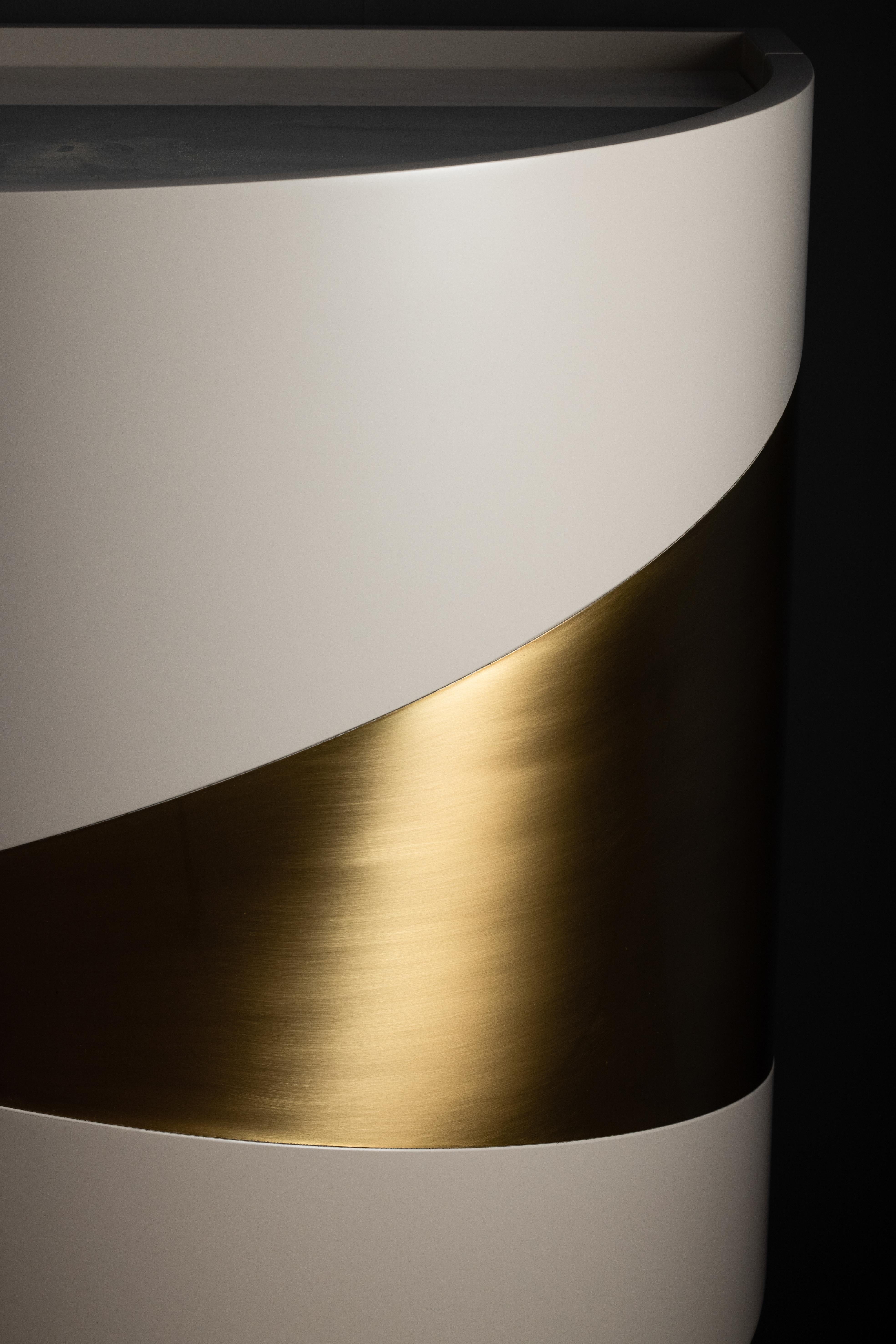 Credenza contemporanea in marmo calacatta Oliver, realizzata a mano da Greenapple in vendita 10