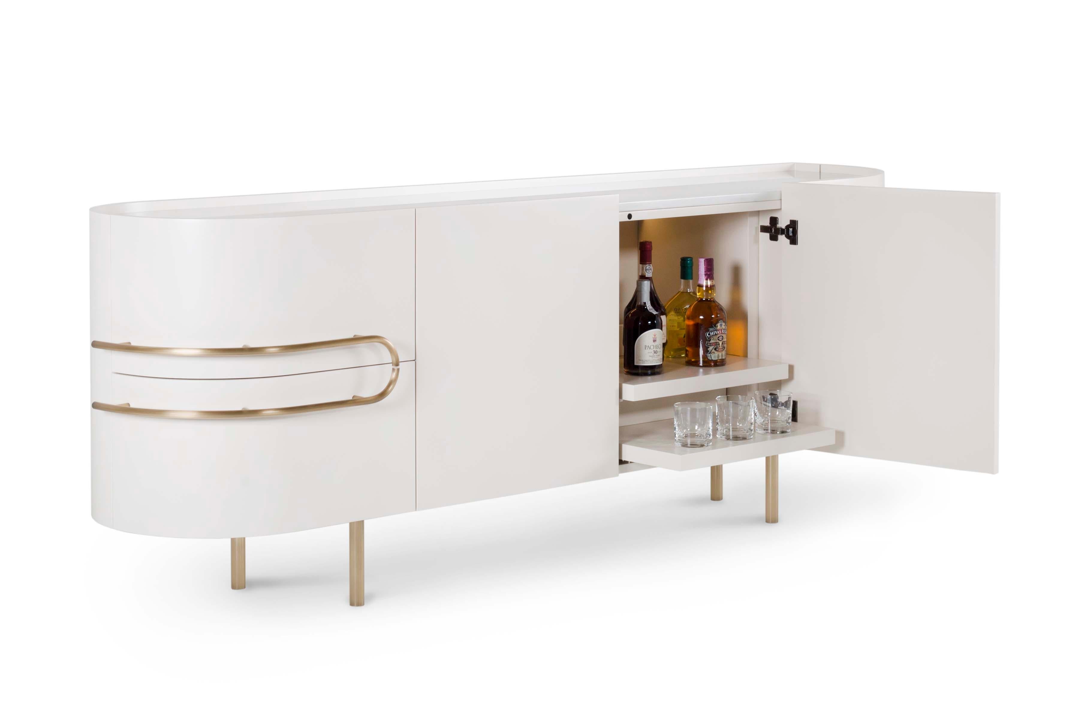 Credenza contemporanea in marmo calacatta Oliver, realizzata a mano da Greenapple in vendita 1