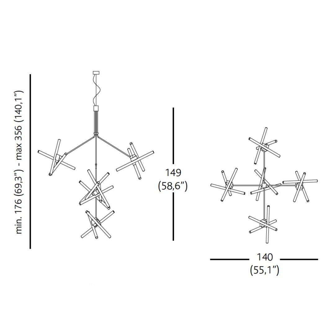 Modern Contemporary Brass Chandelier model 