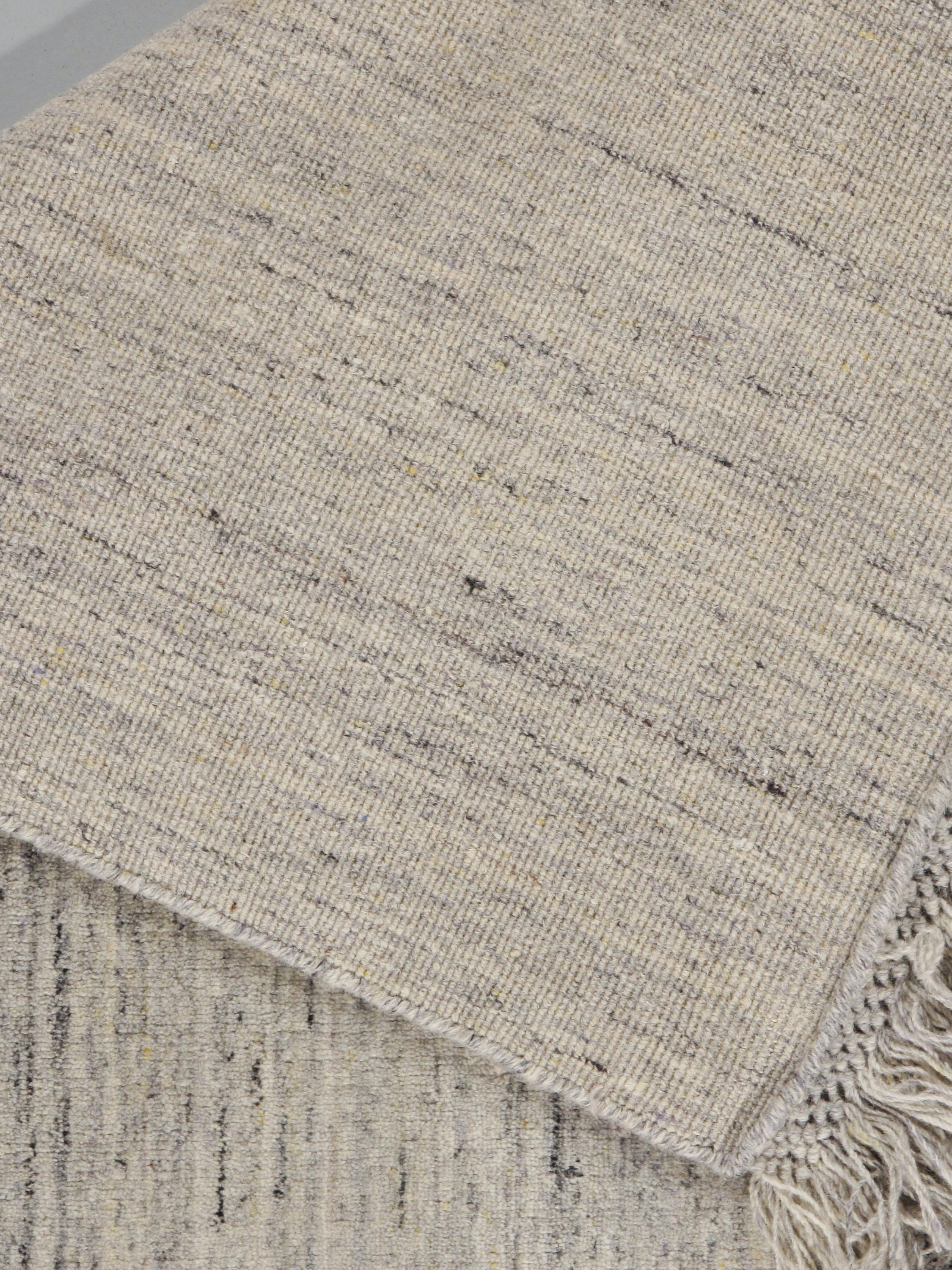 Indiano Tappeto contemporaneo Omni Silver Charcoal Ivory 4' x 6' in vendita
