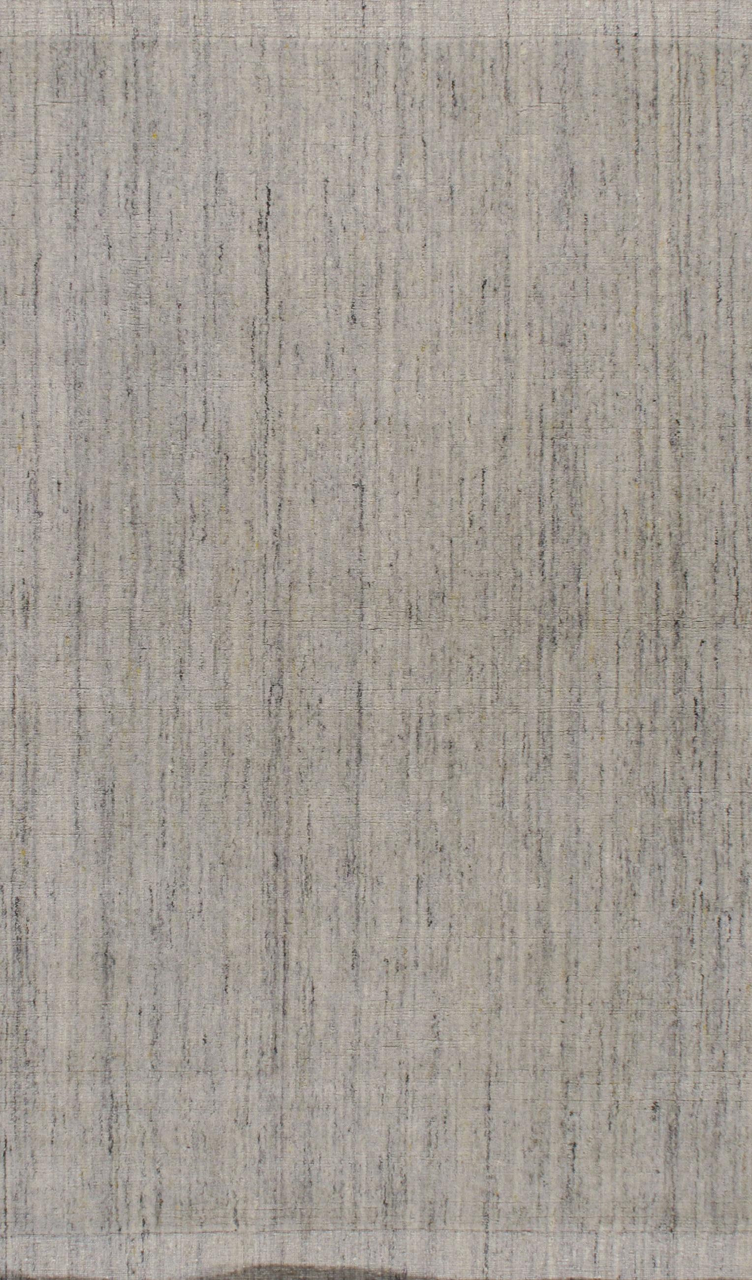 Contemporary Omni Teppich Silber Holzkohle Elfenbein 4' x 6' (Wolle) im Angebot