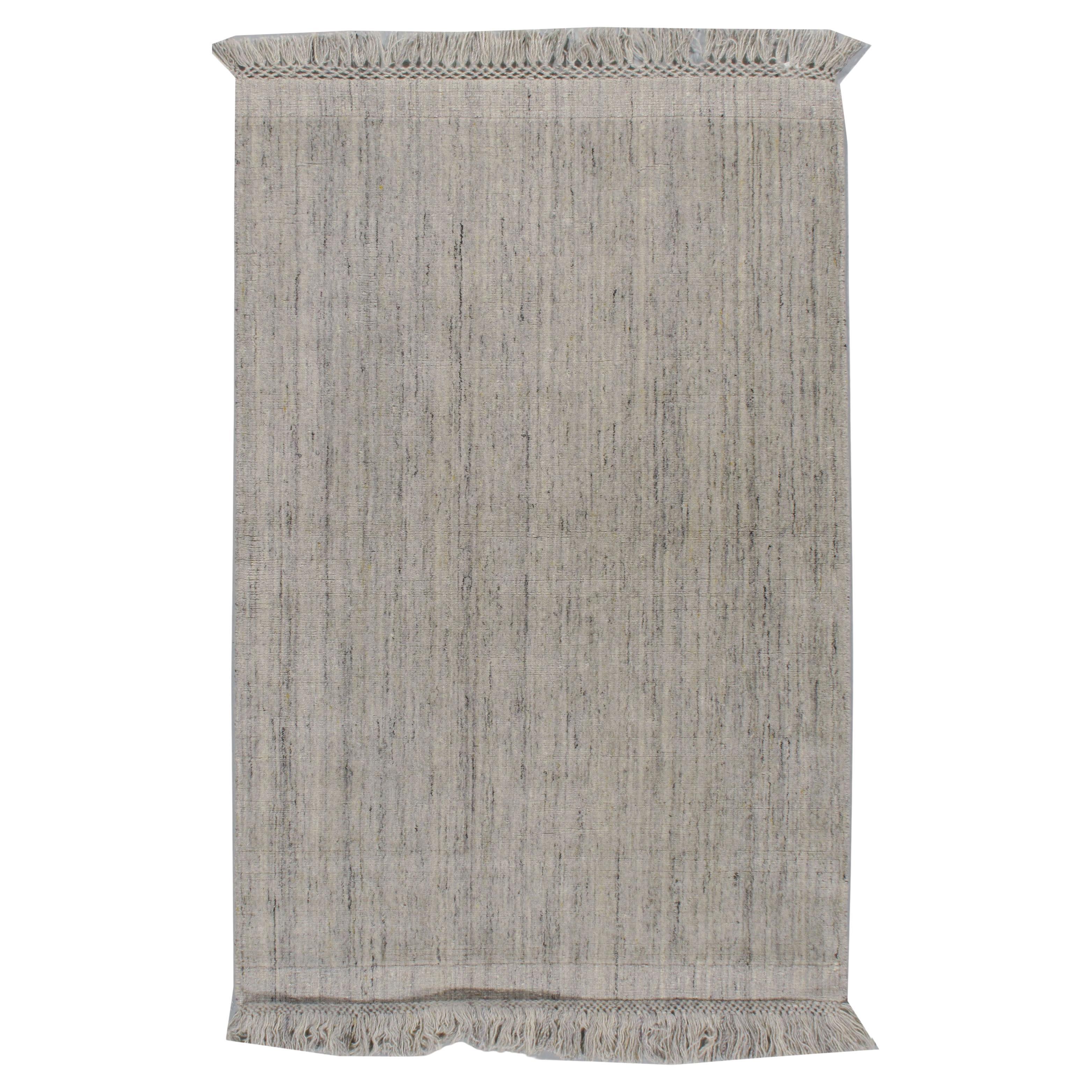 Contemporary Omni Rug Silver Charcoal Ivory 4' x 6' For Sale