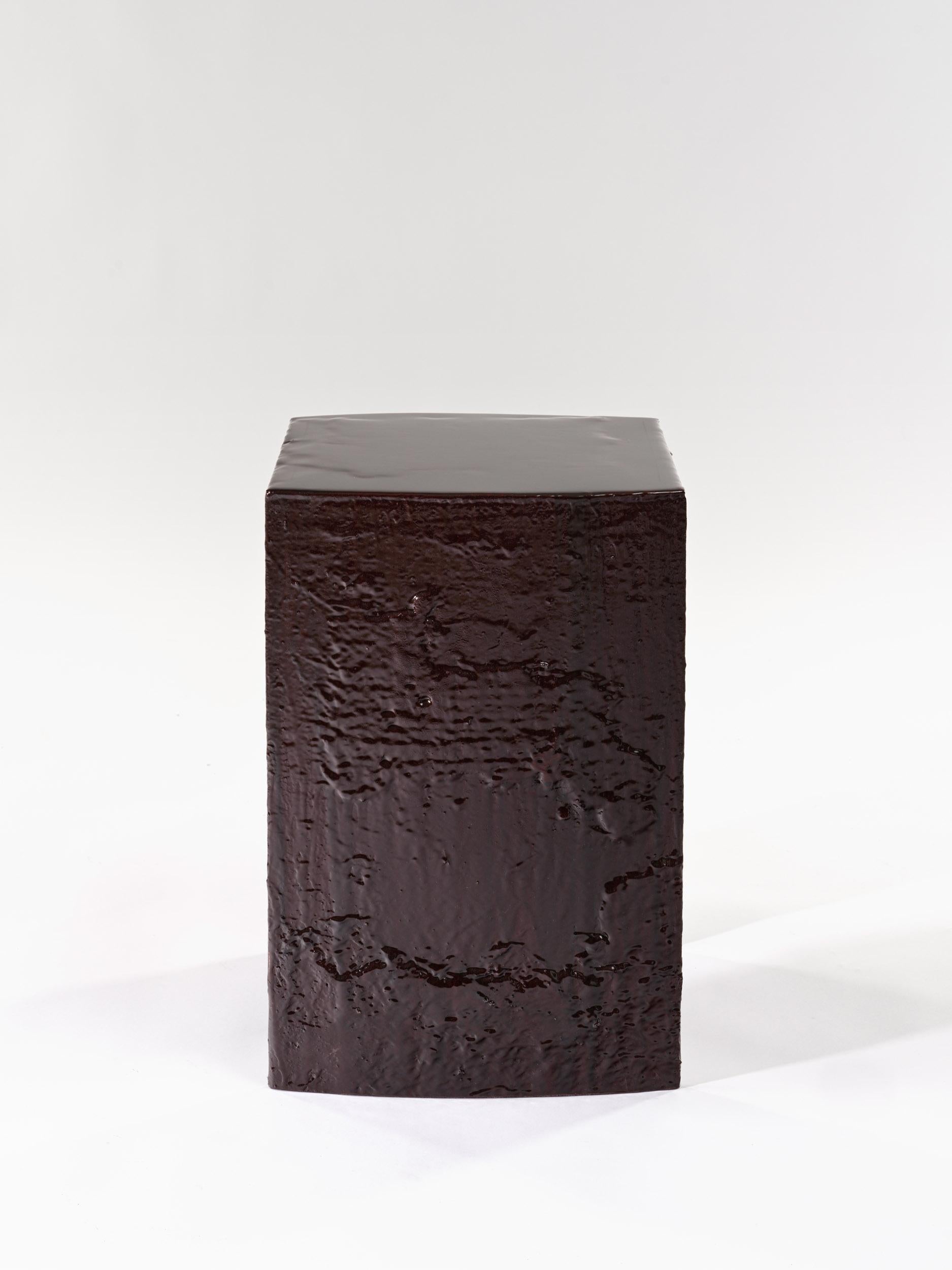 Hand-Crafted Contemporary one of a kind Burgundy Stool For Sale