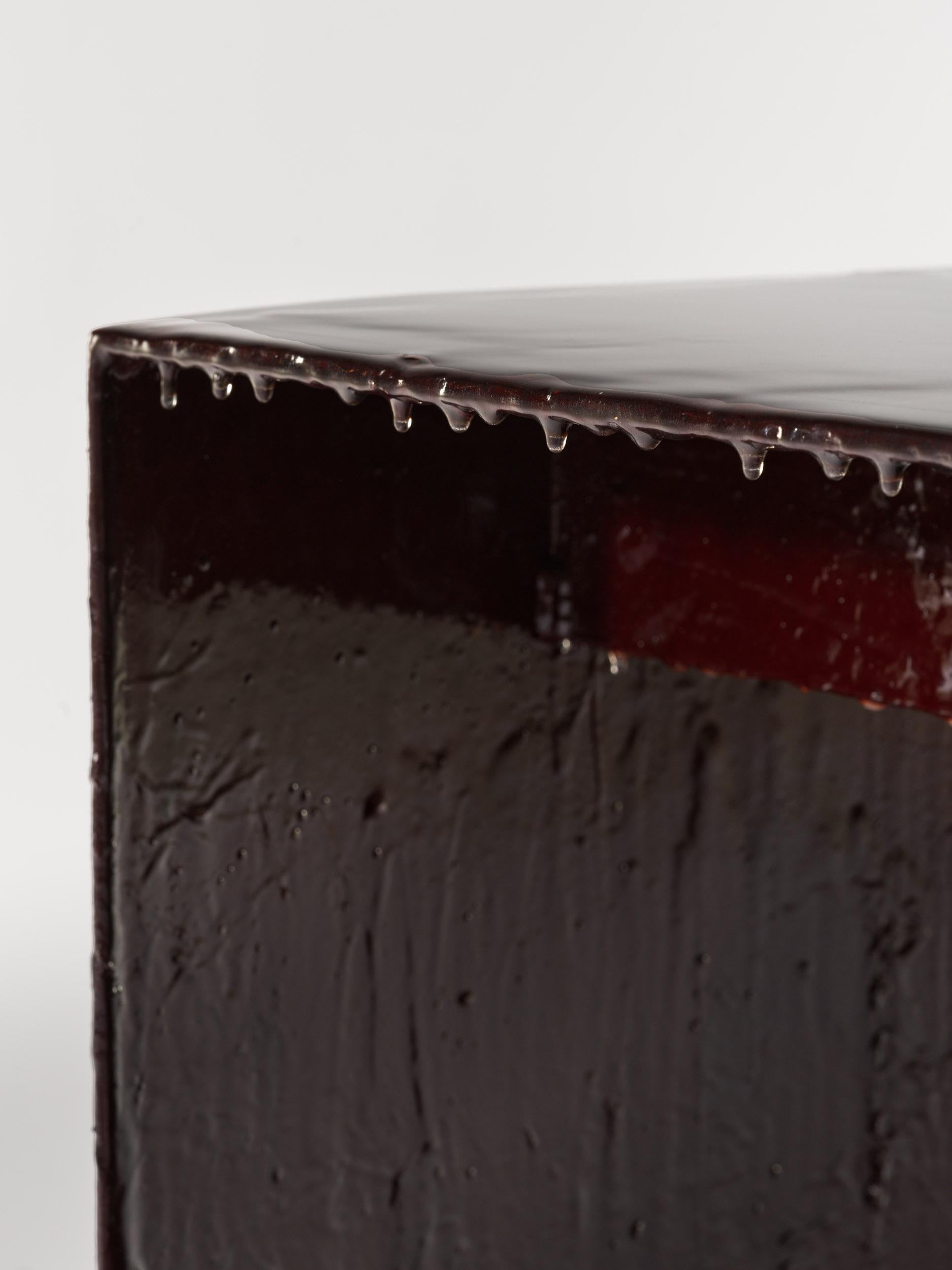 Steel Contemporary one of a kind Burgundy Stool For Sale