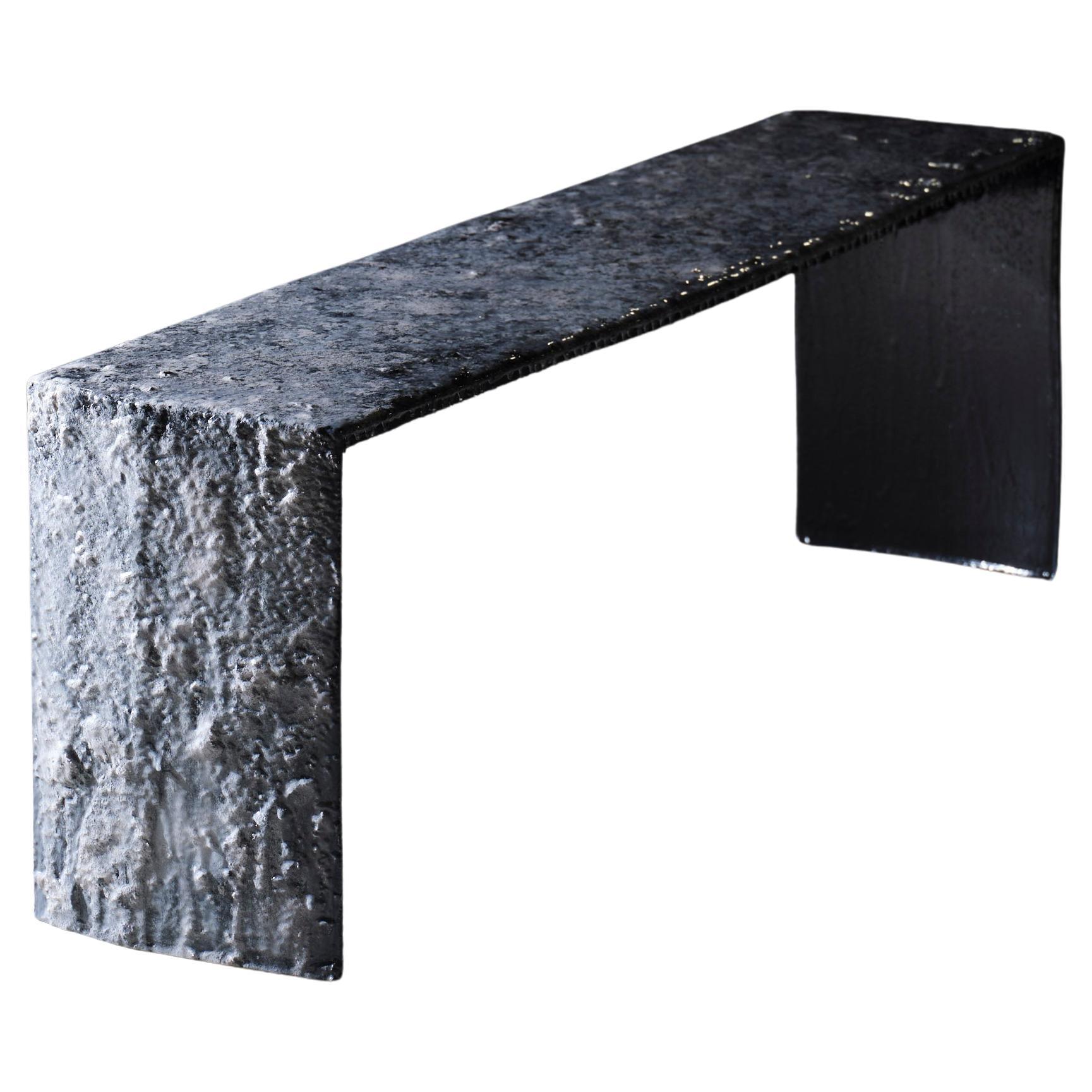 Contemporary one of a kind Ebony Ice Bench