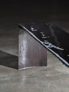Contemporary one of a kind Jet Smoke Bench