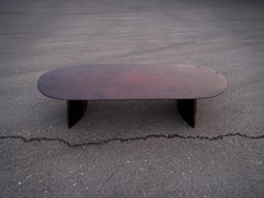 Contemporary one of a kind Maroon Terra Low Table