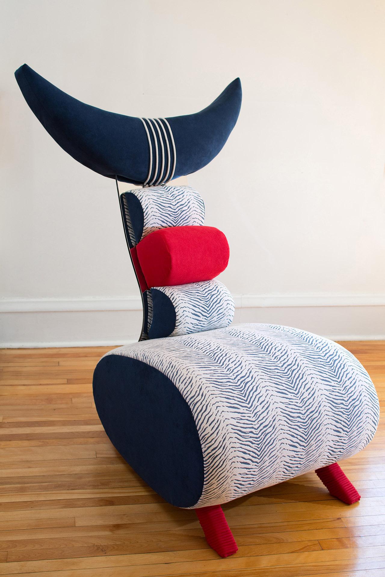 Canadian Contemporary One-of-a-Kind Nathalie Guez “Scorpio” Designer Upholstered Chair  For Sale