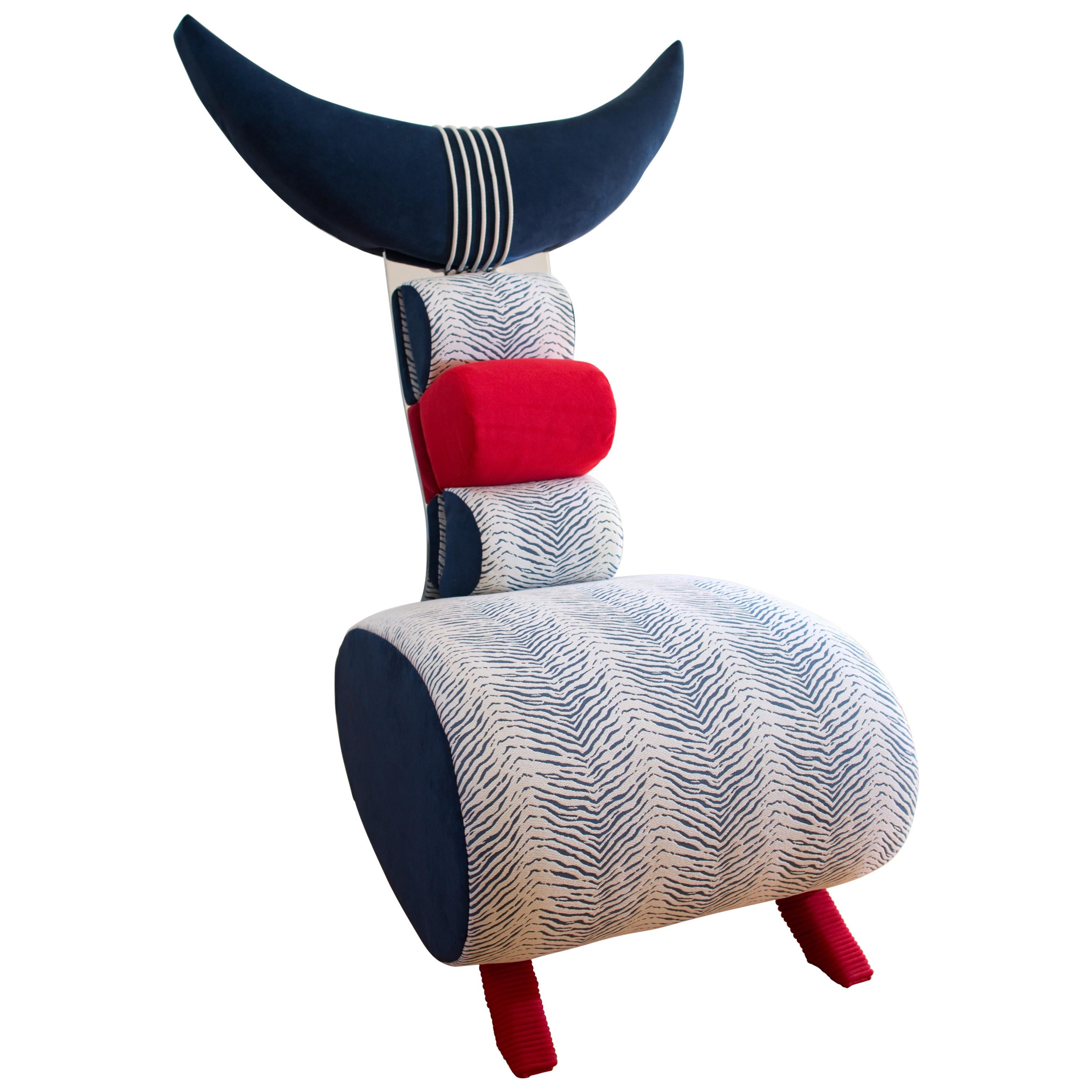 Contemporary One-of-a-Kind Nathalie Guez “Scorpio” Designer Upholstered Chair  For Sale