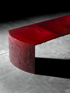 Contemporary one of a kind Oxblood Waltz Low Dining Table
