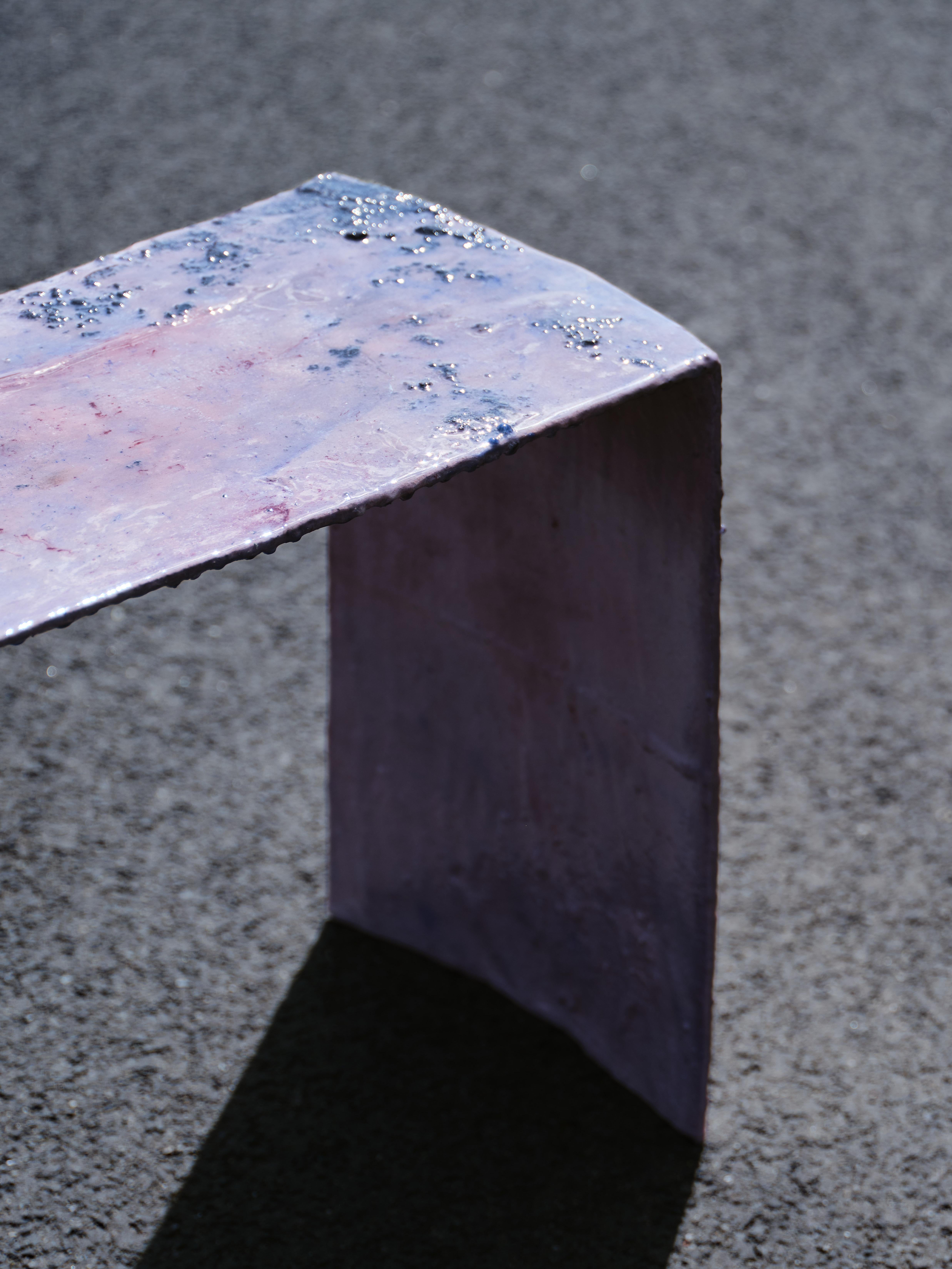 Hand-Crafted Contemporary one of a kind Pink Bench For Sale