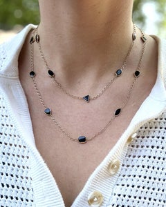 Contemporary Onyx Necklace 36 Inches 14K Yellow Gold