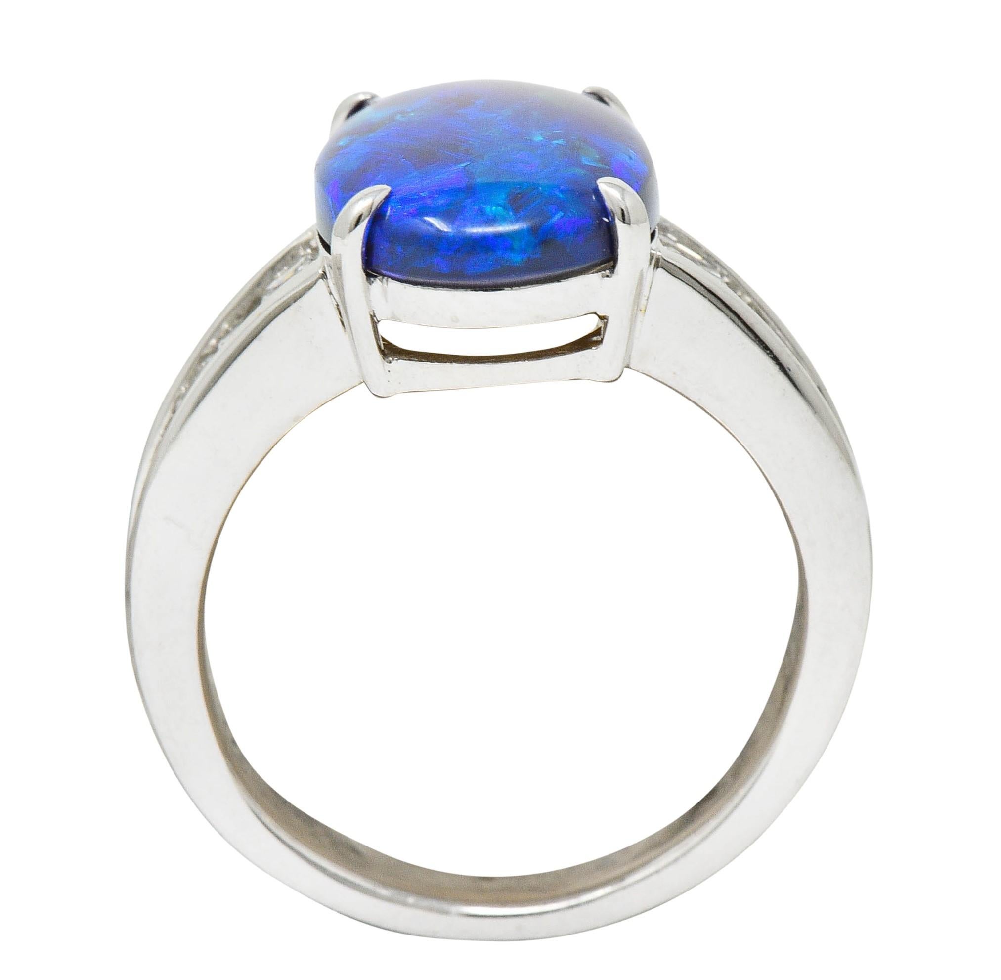 Contemporary Opal 1.27 Carat Diamond Platinum Gemstone Ring 5