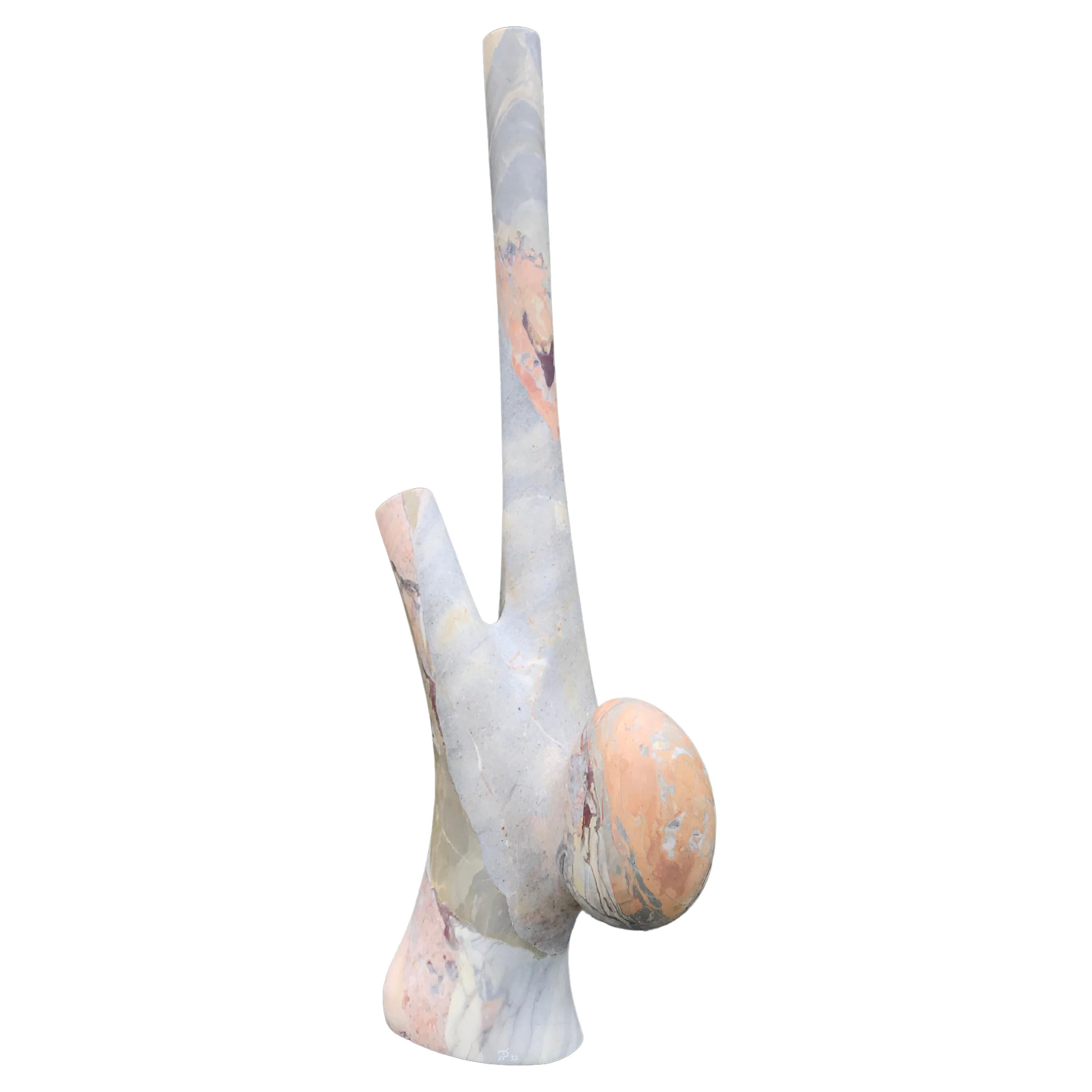 Contemporary Opera Fantastico Marble Soft Shaped Ovë Sculpture by Tom Jablin For Sale