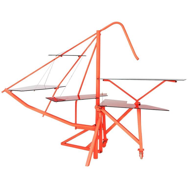 Zeitgenössisches orangefarbenes Schreibtisch-/Bücherregal von Guillermo Santomá Contemporary Design  (Aluminium) im Angebot