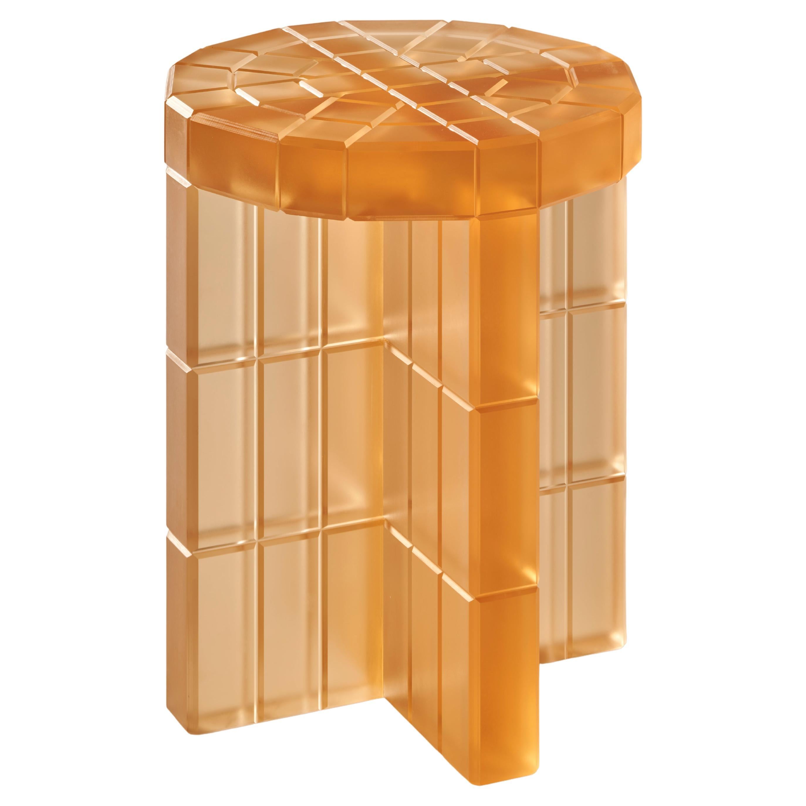 Contemporary Orange Resin Metropolis Stool by Laurids Gallée For Sale