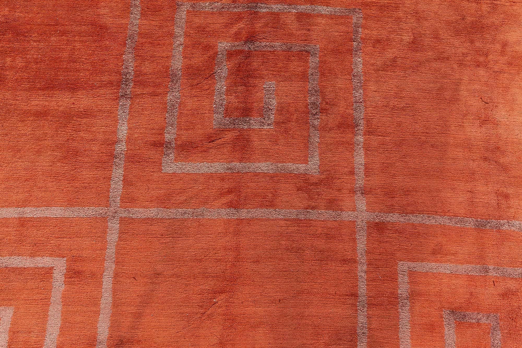 Hand-Knotted Modern Deco-Inspired Tibetan Rug with Greek Key Motif by Doris Leslie Blau For Sale