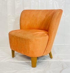 Silla de salón contemporánea de tweed naranja de Decca Furniture LTD
