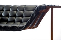Contemporary Orbital Two-Seat Sofa with Leather Upholstery
