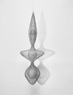 Contemporary Organic Hanging Woven Mesh Wire Sculpture by Ulrikk Dufossé, France