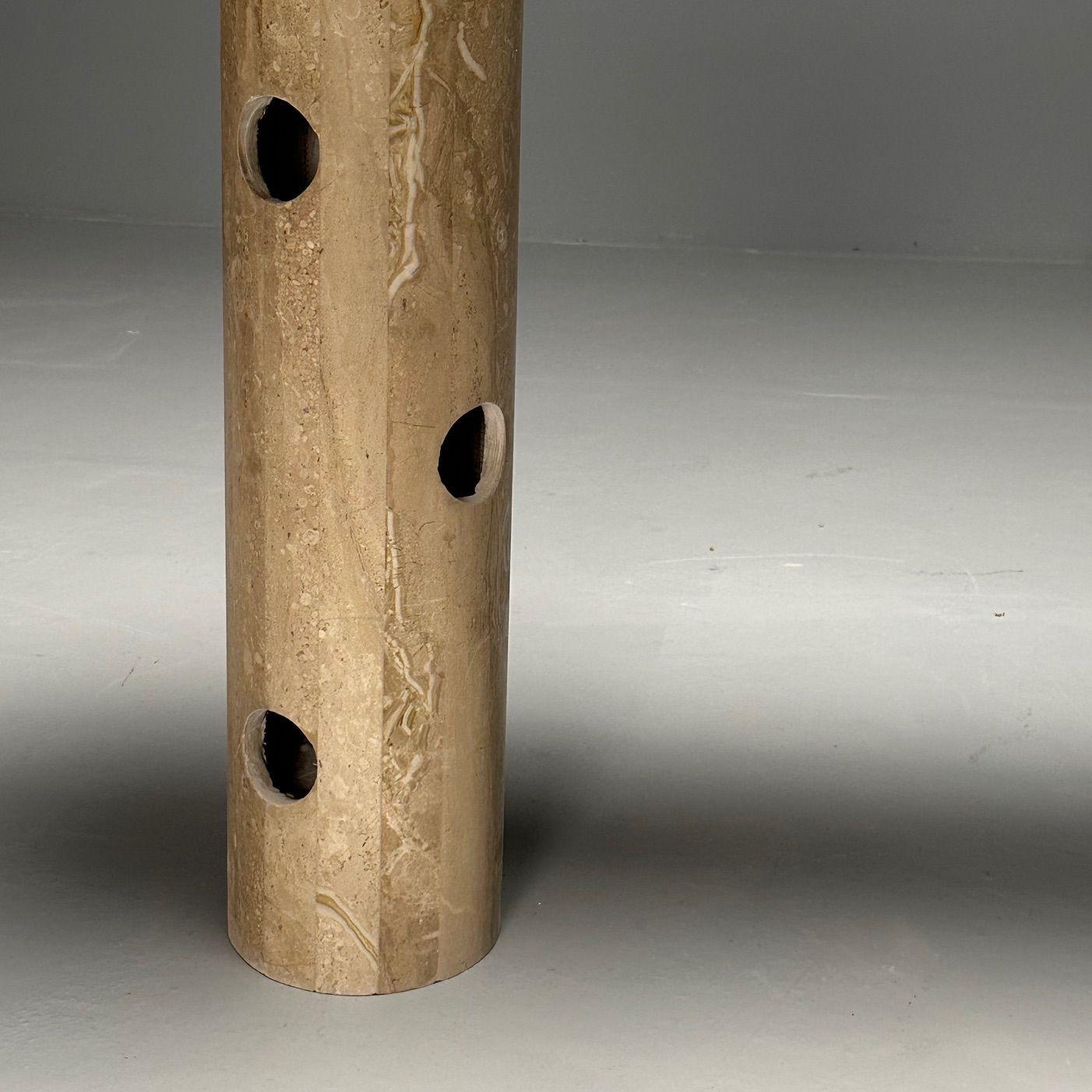 Contemporaneo, Organico Moderno, Tavolo Consolle, Doppio Piedistallo, Marmo Beige in vendita 1