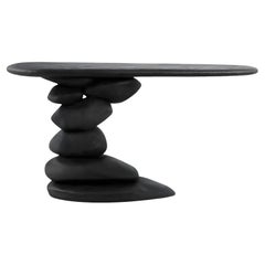 Console moderne organique contemporaine avec finition en plâtre Par JLC