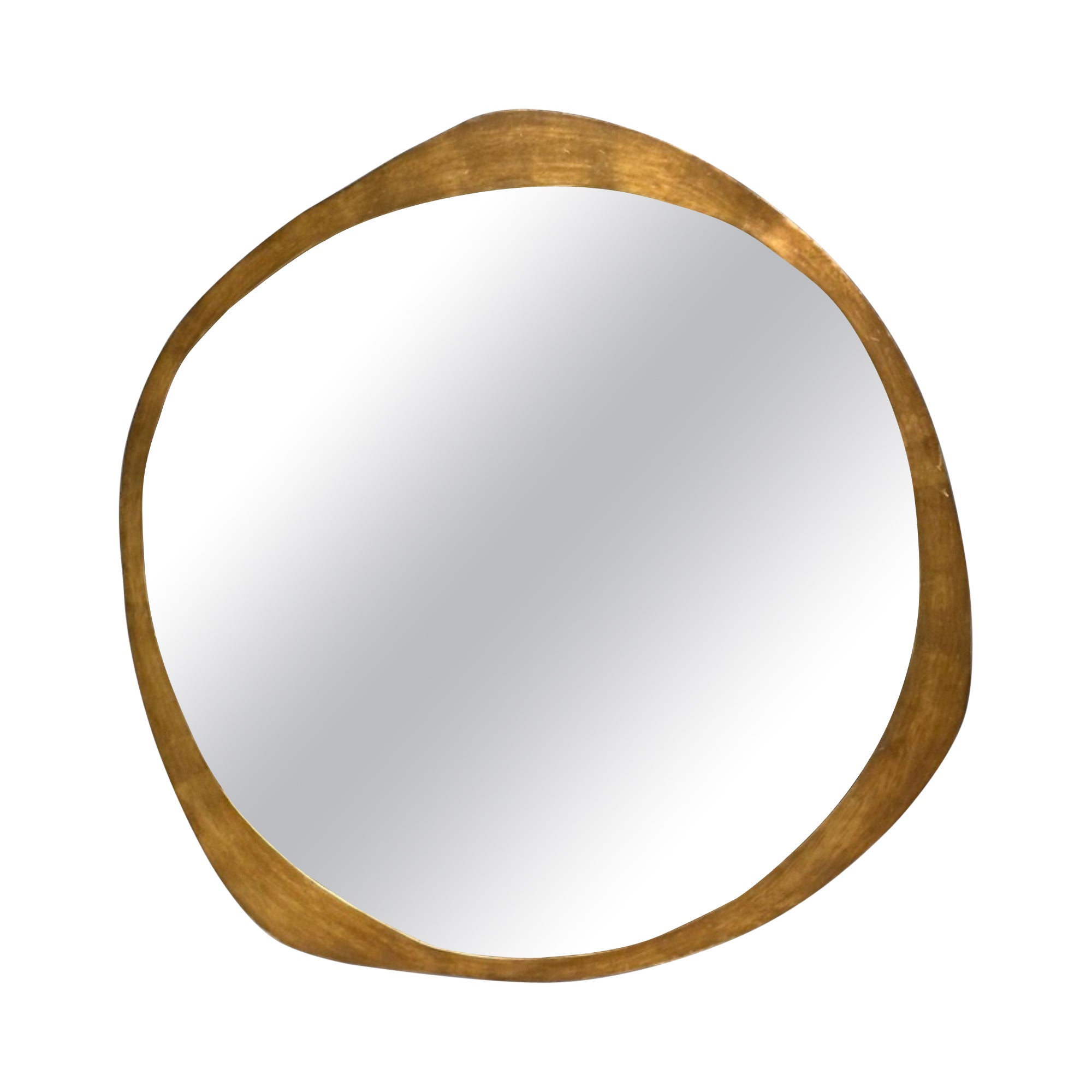 Contemporary, Organic Modern, Freeform Wall Mirror, Brass, 21st C.