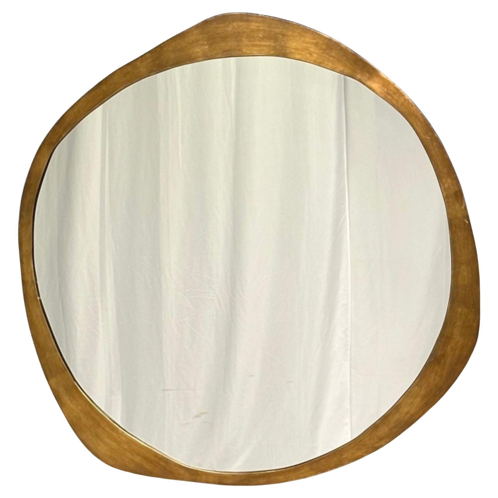 Contemporary, Organic Modern, Freeform Wall Mirror, Brass, 21st C. For Sale