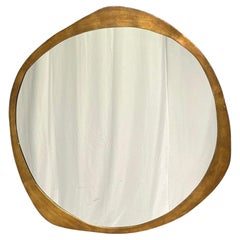 Contemporary, Organic Modern, Freeform Wall Mirror, Brass, 21st C.