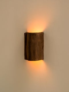 Contemporary Organic Modern Moroccan Handmade Brown Ceramic Wall Lamp