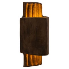 Contemporary Organic Modern Moroccan Handmade Terracotta Brown Ceramic Wall Lamp