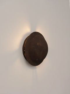 Contemporary Organic Modern Moroccan Handmade Terracotta Brown Ceramic Wall Lamp