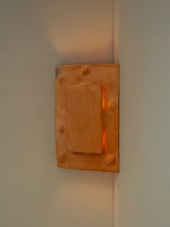 Contemporary Organic Modern Moroccan Handmade Terracotta Ceramic Corner Lamp