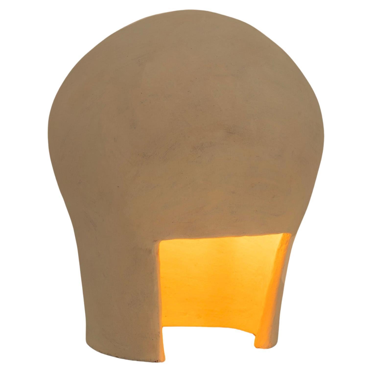 Contemporary Organic Modern Moroccan Handmade White Ceramic Table Lamp