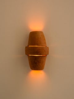 Contemporary Organic Modern Moroccan Handmade Terracotta Ceramic Wall Lamp