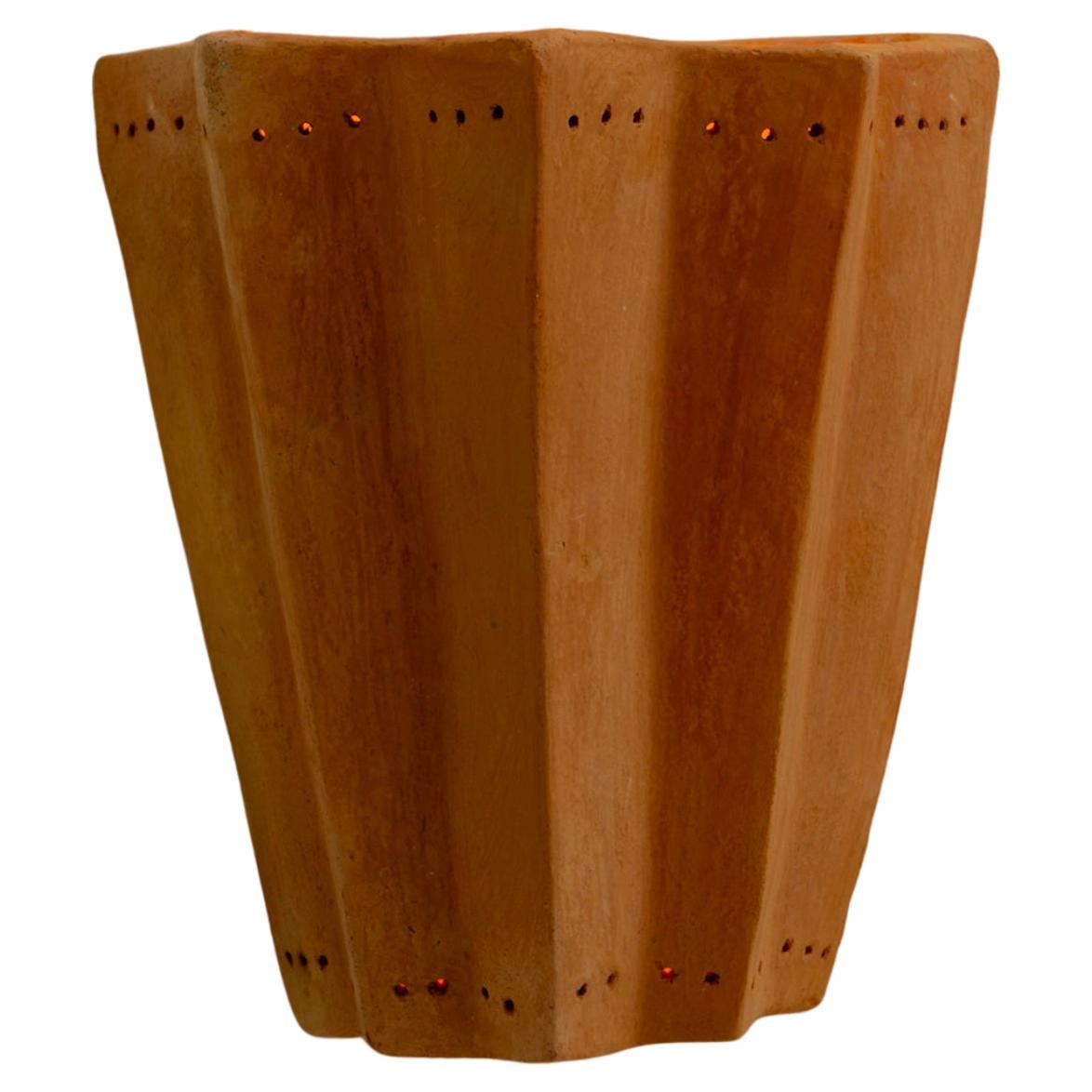Contemporary Organic Modern Moroccan Handmade Terracotta Ceramic Wall Lamp