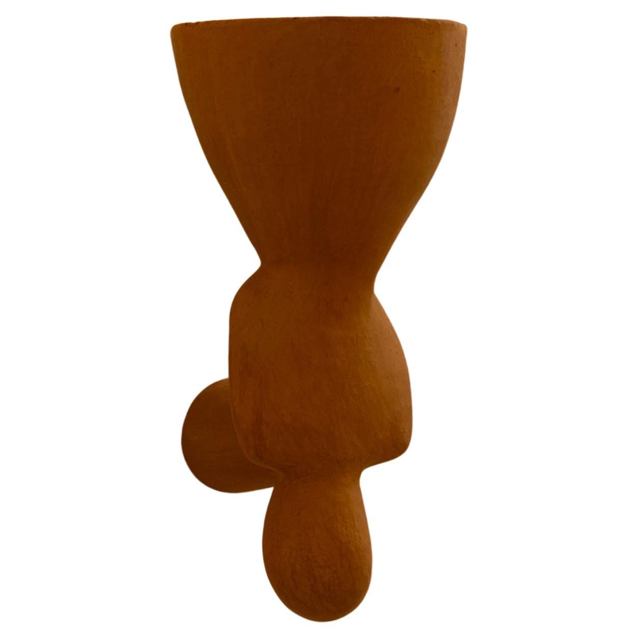Contemporary Organic Modern Moroccan Handmade Terracotta Ceramic Wall Lamp