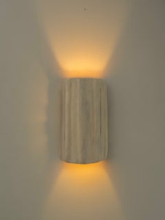 Contemporary Organic Modern Moroccan Handmade Terracotta White Ceramic Wall Lamp