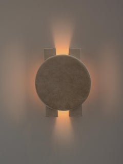 Contemporary Organic Modern Moroccan Handmade White Ceramic Wall Lamp