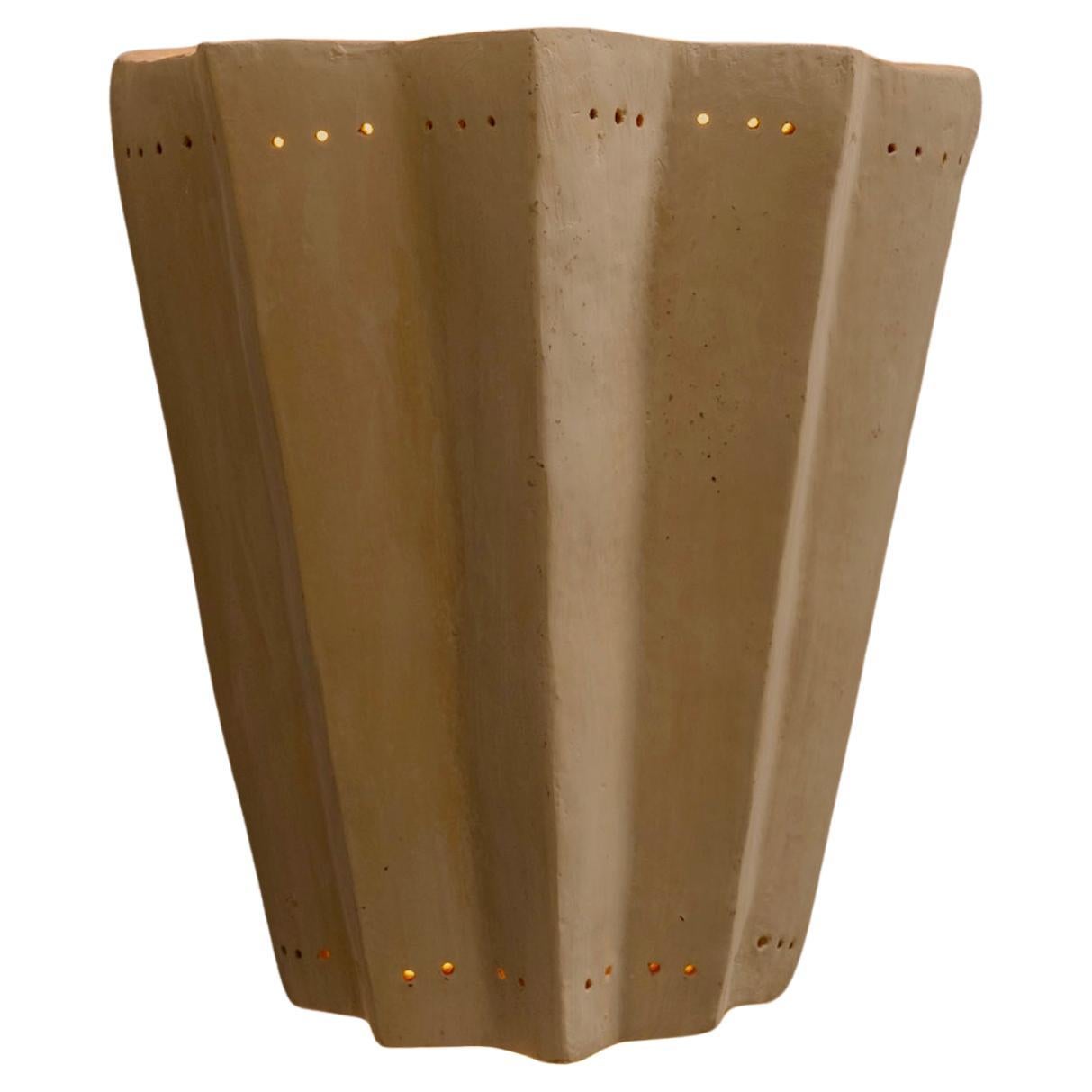 Contemporary Organic Modern Moroccan Handmade White Ceramic Wall Lamp