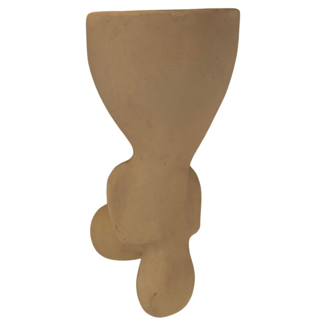 Contemporary Organic Modern Moroccan Handmade White Ceramic Wall Lamp