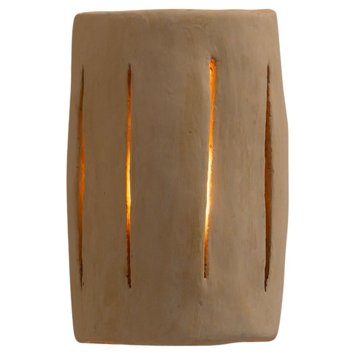 Contemporary Organic Modern Moroccan Handmade White Ceramic Wall Lamp