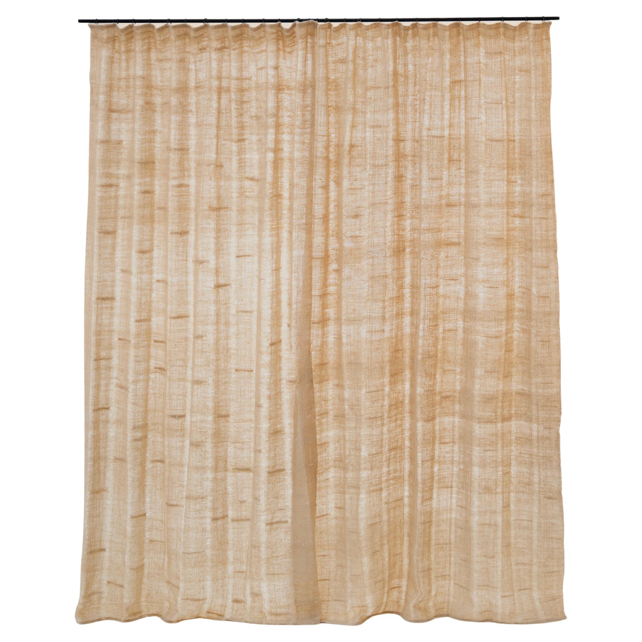 Contemporary Organic Modern Moroccan Handmade Wool Curtains For Sale