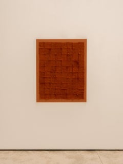 Contemporary Organic Modern Moroccan Handspun Wool Orange Decorative Art