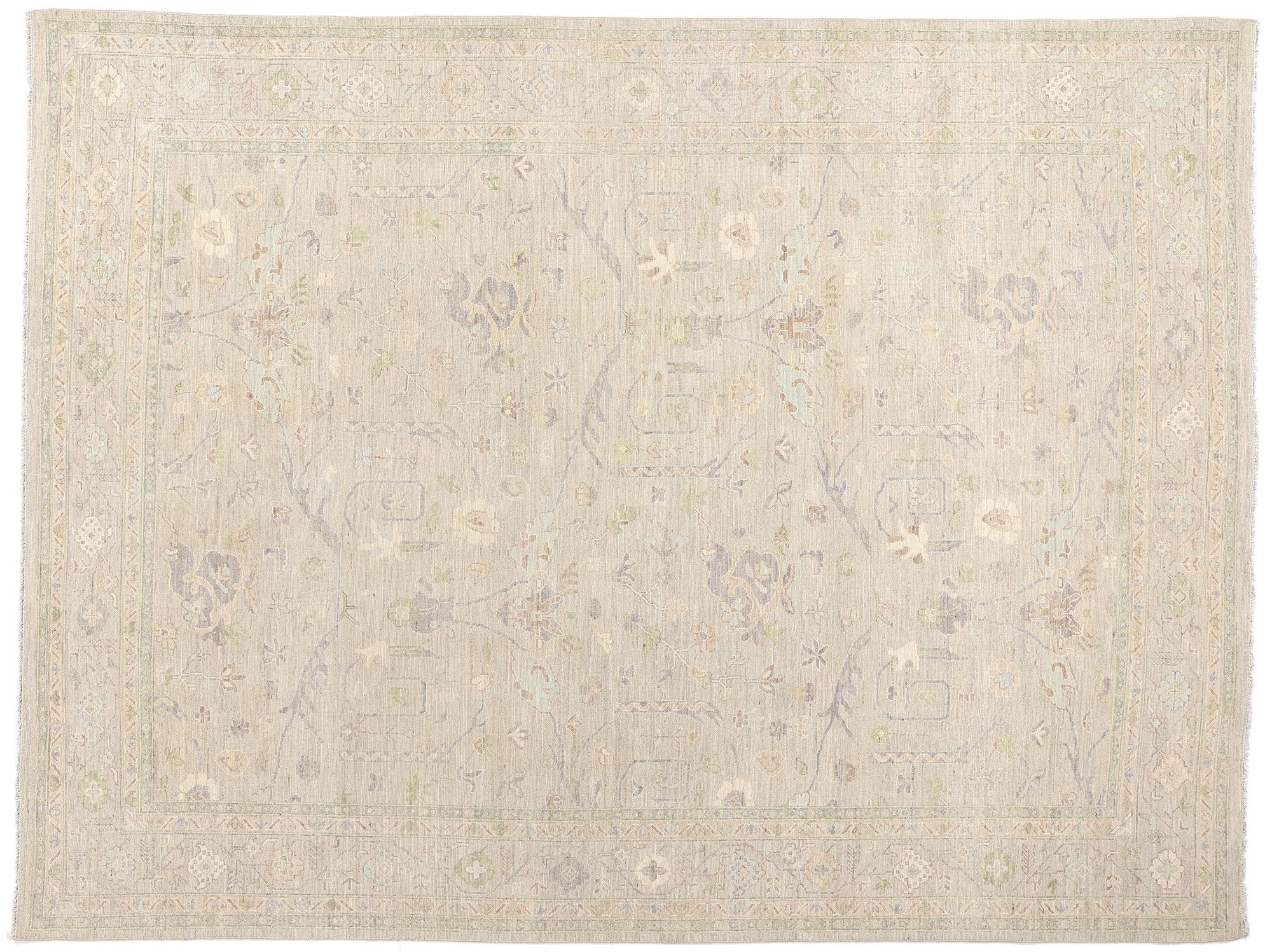 Contemporary Organic Modern Muted Sultanabad Rug For Sale 4