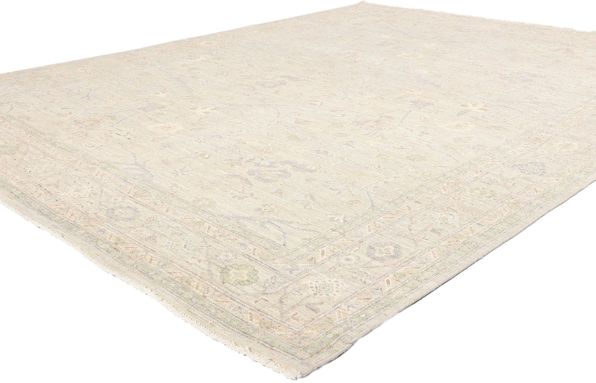 81113 Organic Modern Sultanabad Rug, 07'10 x 10'03. Pakistani Sultanabad rugs are stunning handcrafted pieces originating from Pakistan, drawing inspiration from the traditional designs of Sultanabad rugs from Persia. Celebrated for their