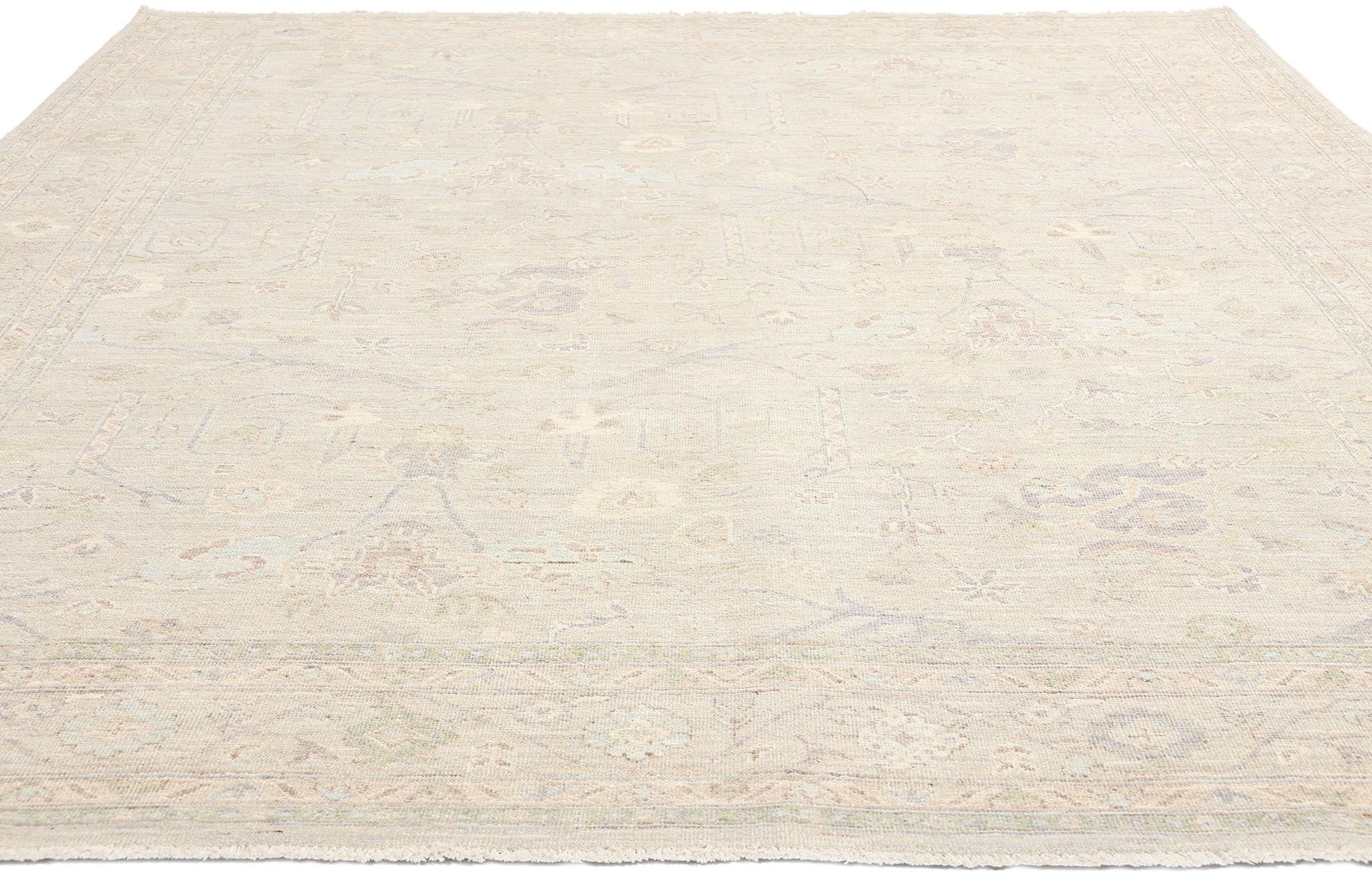 Persian Contemporary Organic Modern Muted Sultanabad Rug For Sale