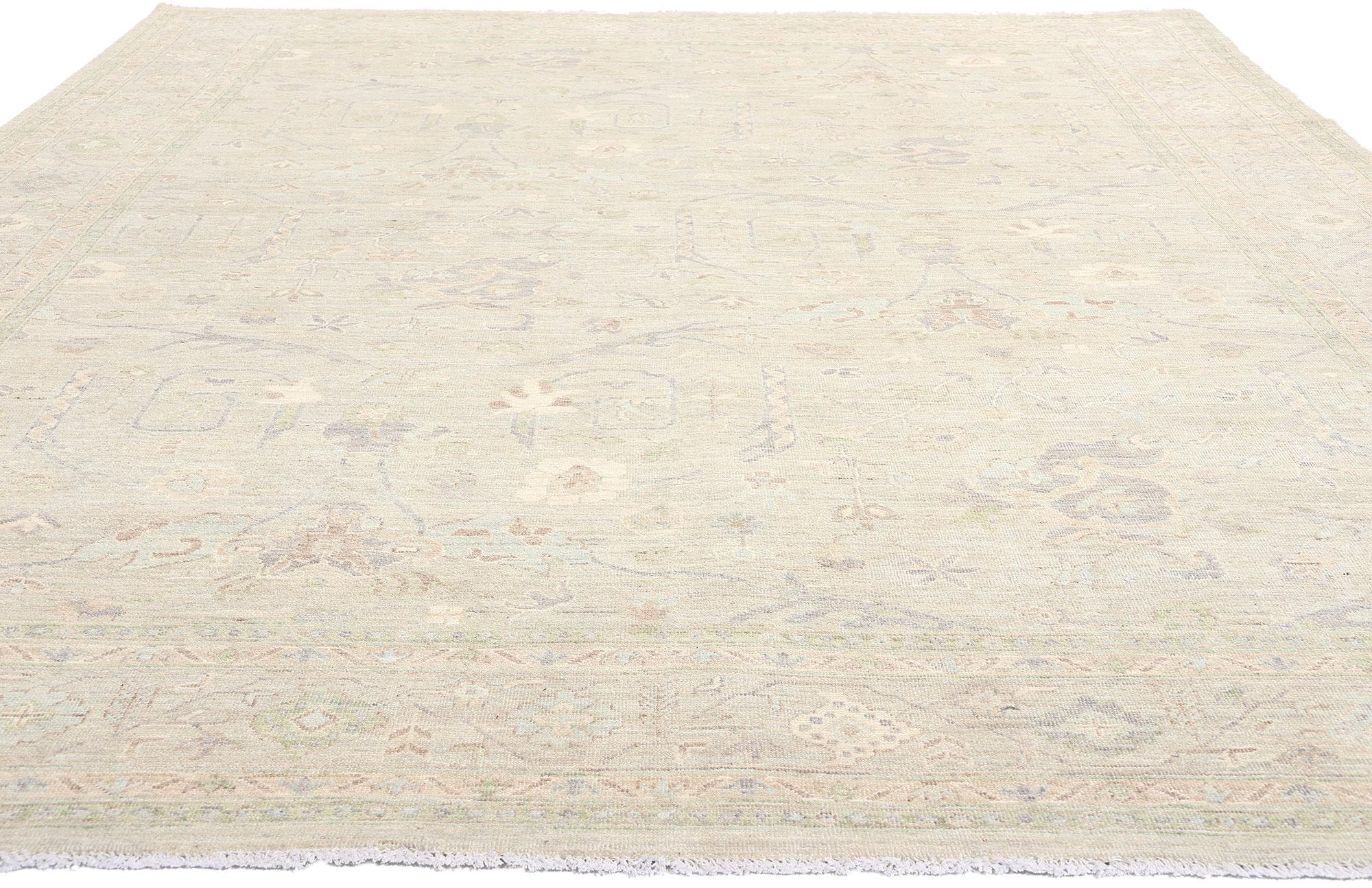 Persian Contemporary Organic Modern Muted Sultanabad Rug For Sale