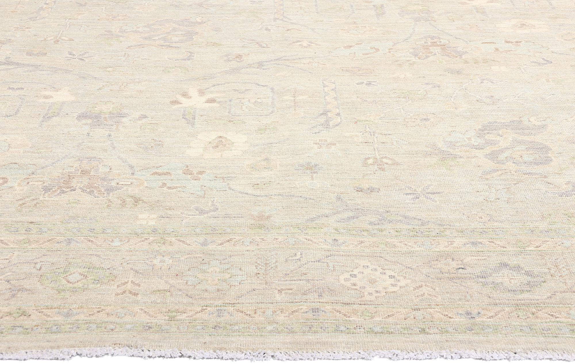 Hand-Knotted Contemporary Organic Modern Muted Sultanabad Rug For Sale